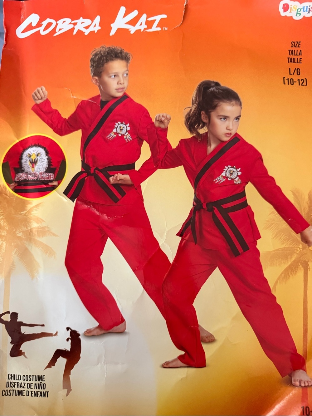 Disguise Cobra Kai Red Martial Arts Kids Costume with Black Trim